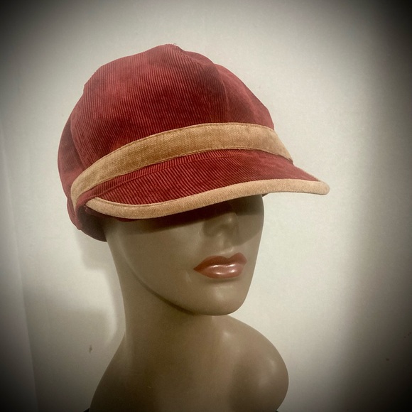 Vintage Liz Claiborne Corduroy Pageboy Hat - Rare Colour Combo - Picture 10 of 16